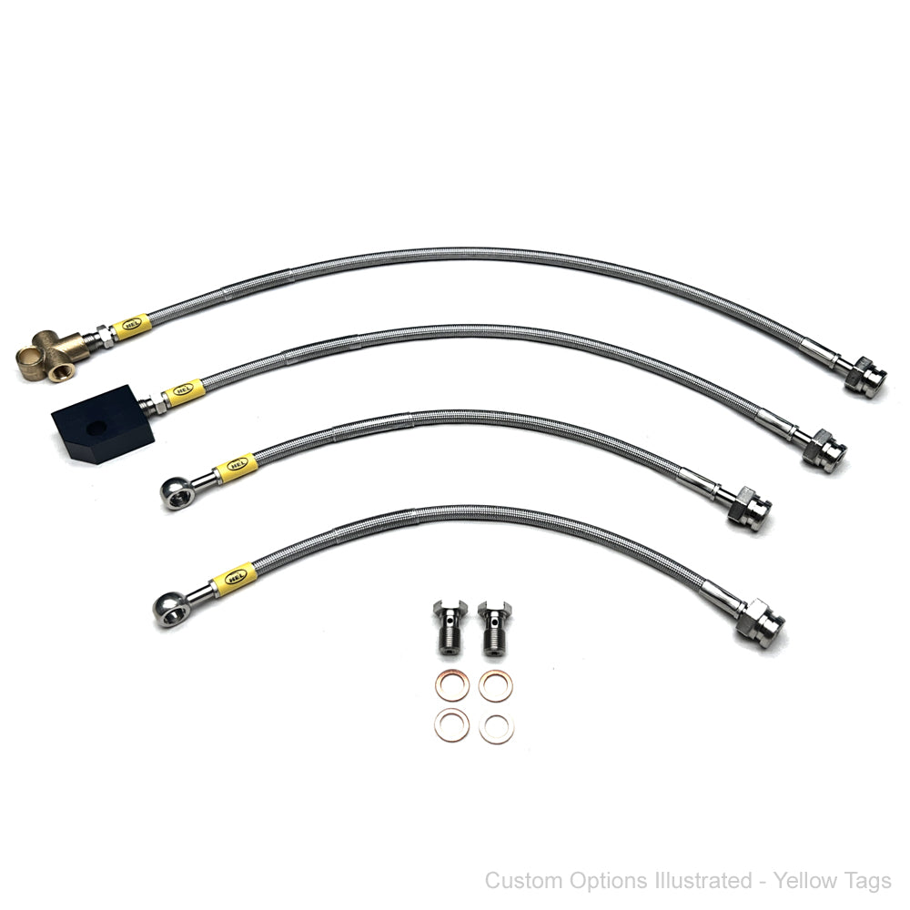 HEL Braided Brake Lines - Nissan GU Y61 Patrol UTE 97-12 (Leaf & Drum Rear, NON-ABS, 3" Lift)