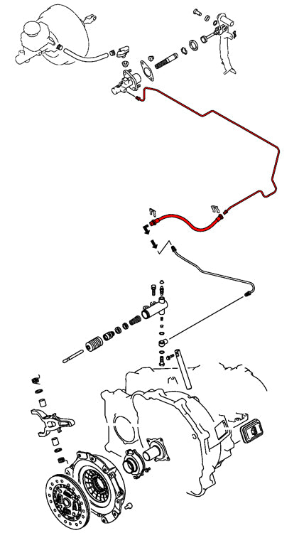 HEL Performance Braided Clutch Line Kit - Mitsubishi Evo 7 8 9 (1/2 Length Spec) - HEL Auto
