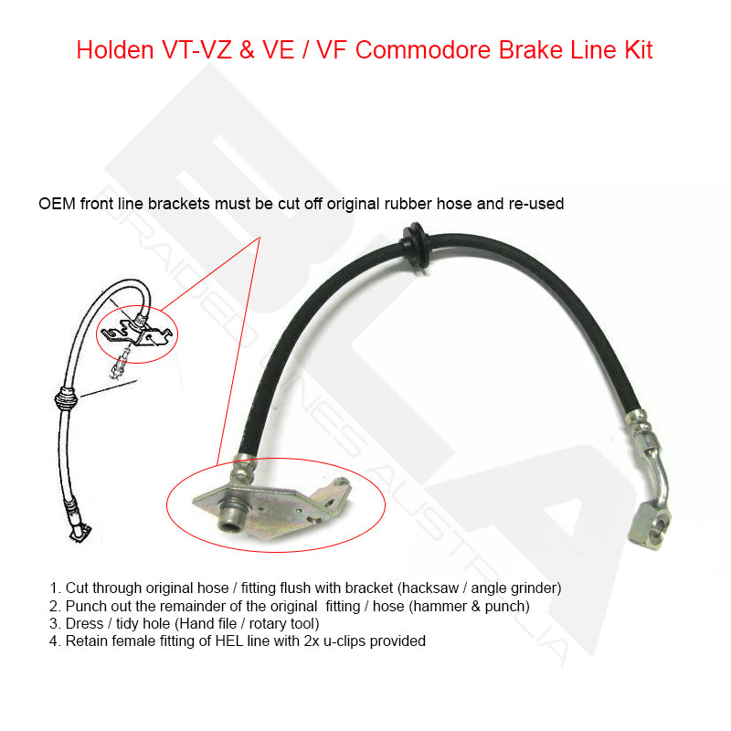 HEL Braided BRAKE Lines Hose HOLDEN Commodore VE SS Sedan Series 1 06-09 - HEL Auto