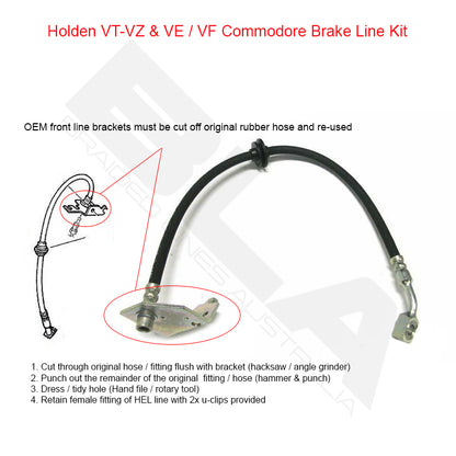 HEL Braided BRAKE Lines Hose HOLDEN Commodore VE SS Sedan Series 1 06-09 - HEL Auto