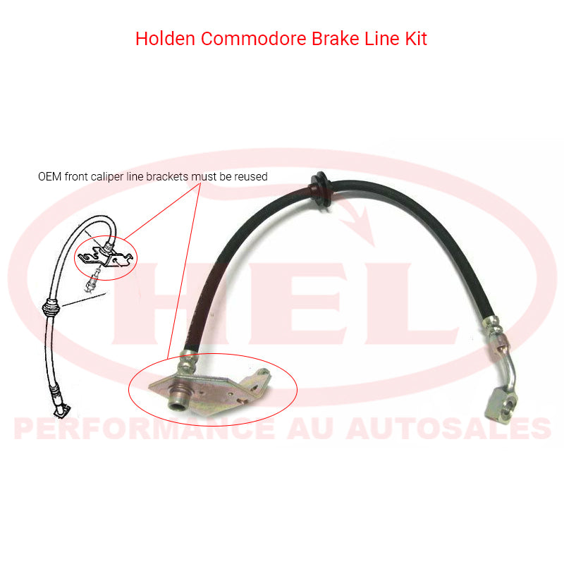HEL Braided BRAKE Lines HOLDEN Commodore VE S1 Harrop 4-pot Fr & 4-pot Rr