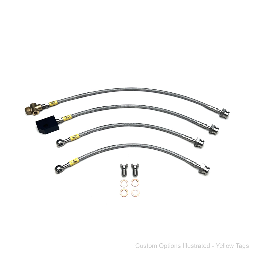 HEL Braided Brake Lines - Nissan GU Y61 Patrol UTE 97-12 (Leaf & Drum Rear, NON-ABS, 2" Lift)