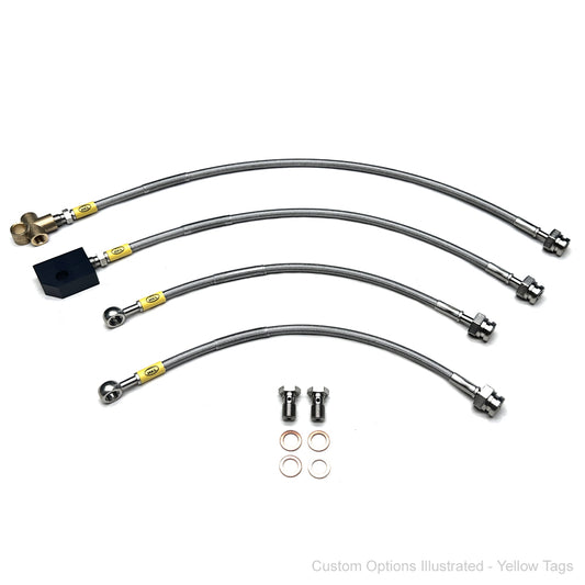 HEL Braided Brake Lines - Nissan GU Y61 Patrol UTE 97-12 (Leaf & Drum Rear, NON-ABS, 3" Lift)