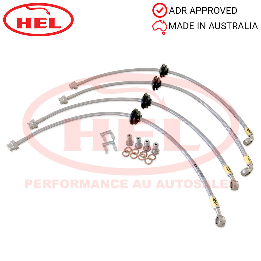 HEL Braided BRAKE Lines HOLDEN Commodore VE S1 Harrop 4-pot Fr & 4-pot Rr